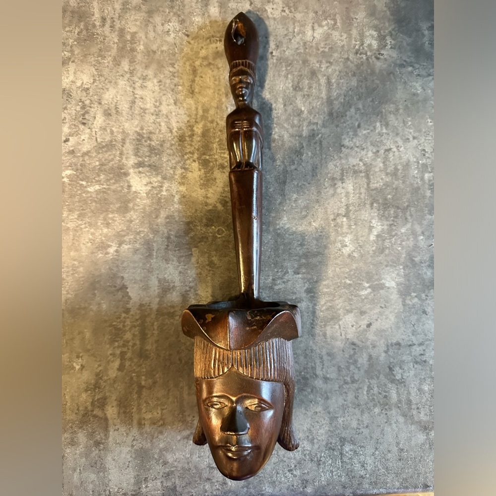 Vintage Wood carved Philippines igorot figure art